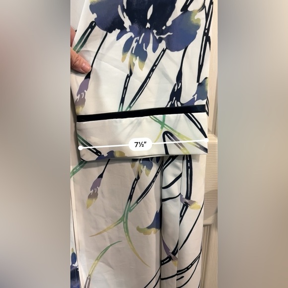 Vtg Natori Classics for Saks Caftan Full Zip Gown Robe Iris Floral Sz XS - Picture 8 of 16